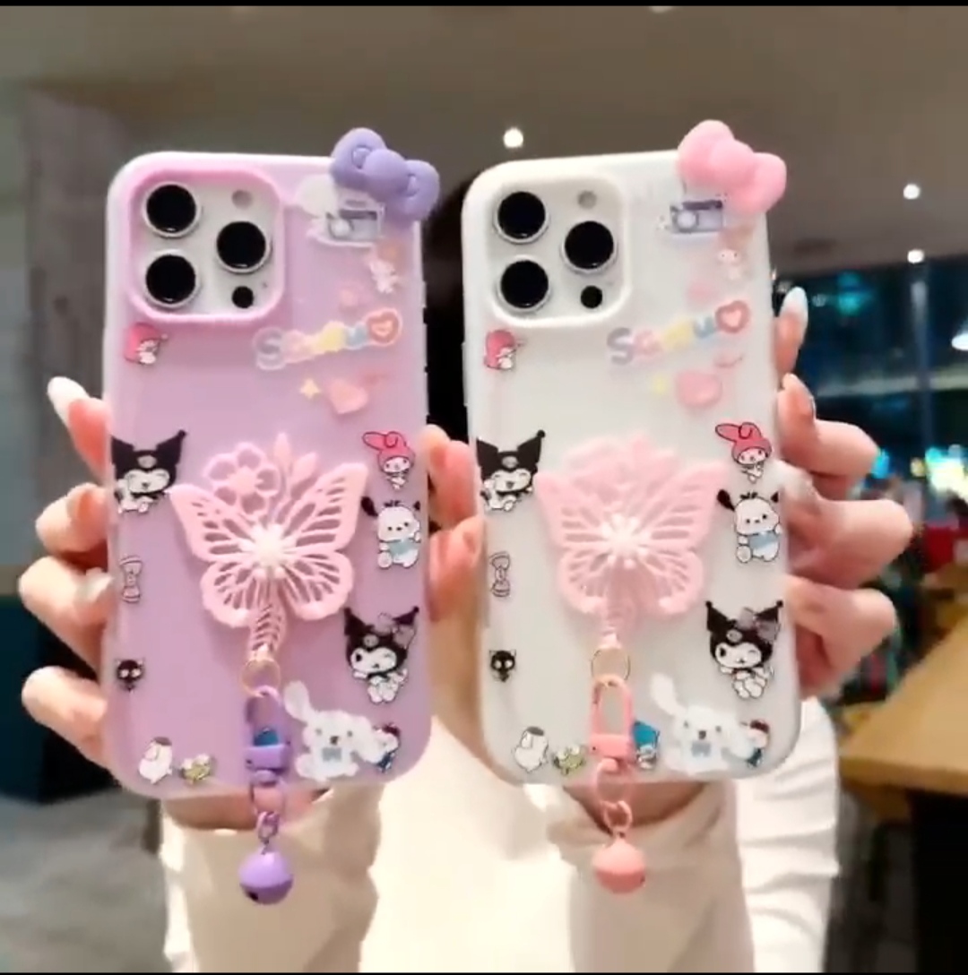 New pinky butterfly cartoon case