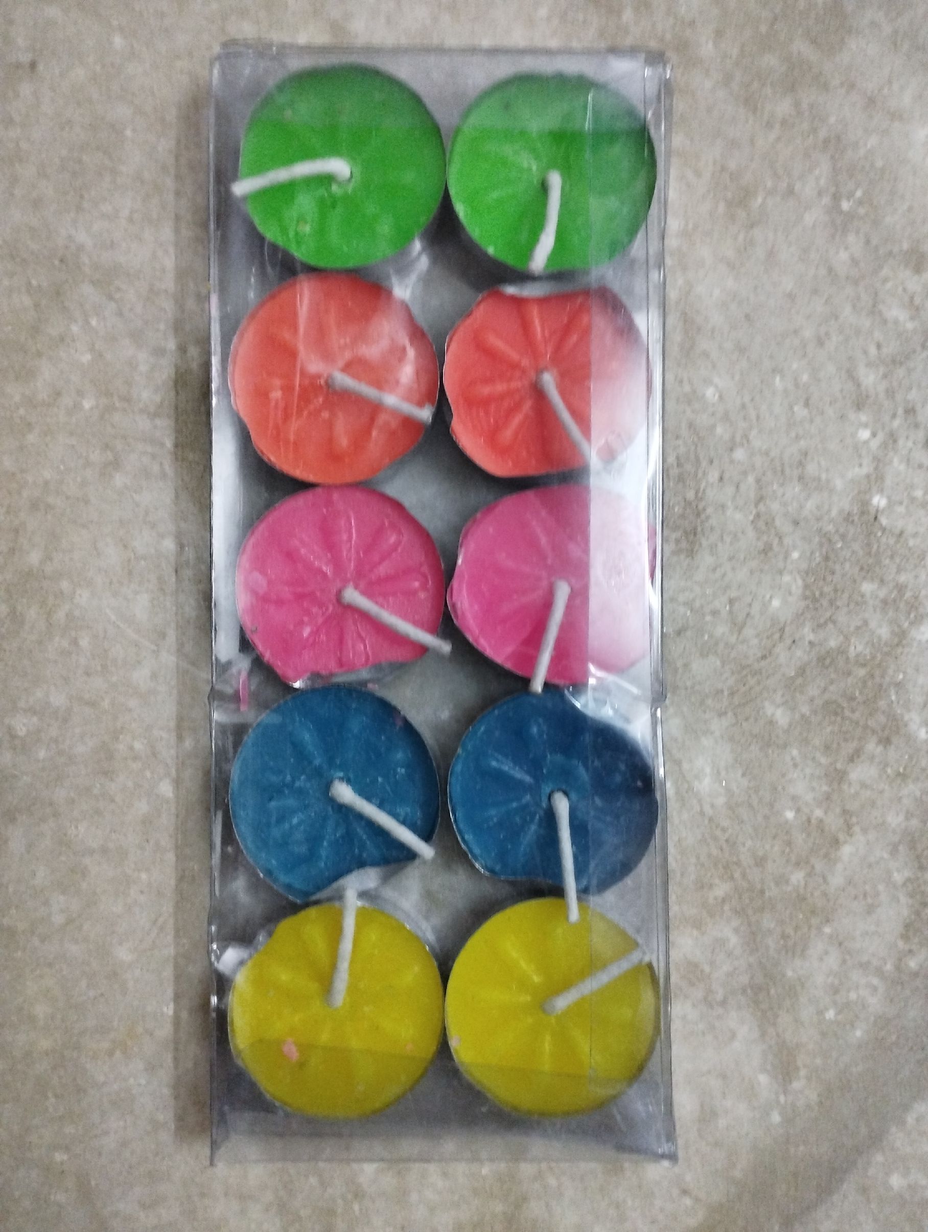 Multi Color Tea Candle (Pack of 10)