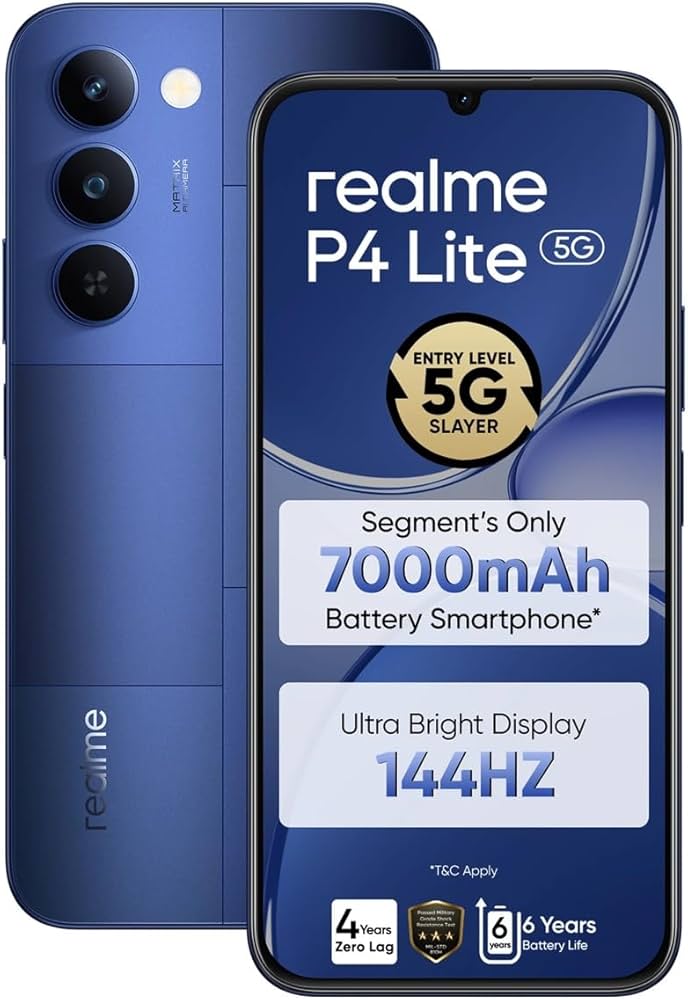 Realme p4 lite 5g 4/128 (1 month old 11 month care gaurranty